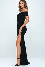 Black Bow Off The Shoulder Mermaid Maxi Dress