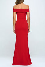 Red Bow Off The Shoulder Mermaid Maxi Dress