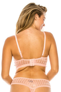 Pink Lace Push up Demi Underwear