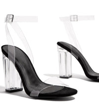 Clear Heel Party Black High Heels