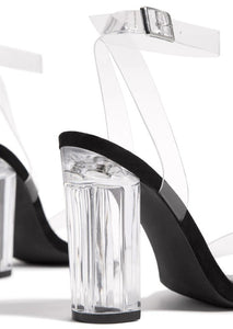 Clear Heel Party Black High Heels