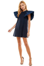 Black Knit Ruffle Sleeve Mini Dress