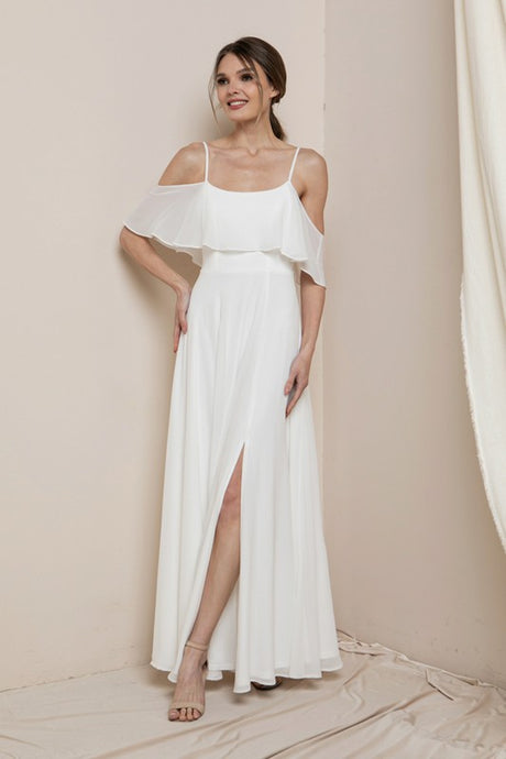 Ivory Blouson-style Class Bridesmaid Dress