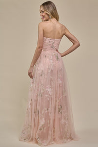 Light Pink Bestseller Organza Floral Gown