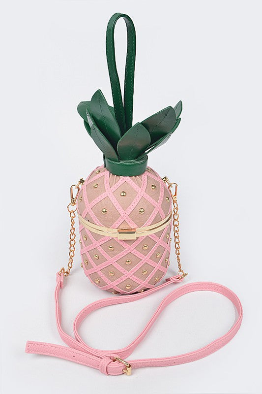 Pink Studded Pineapple Fun Clutch