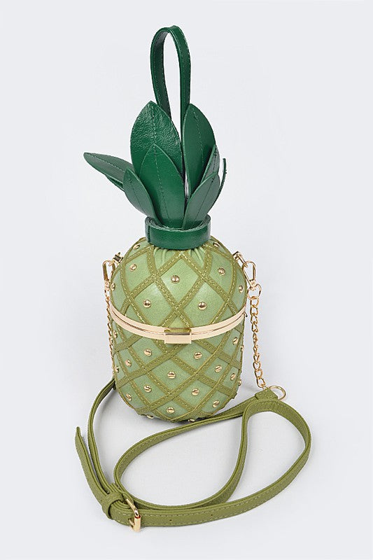 Green Studded Pineapple Fun Clutch