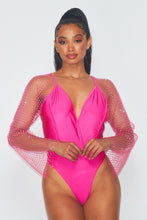 Hot Pink Rhinestone Bodysuit