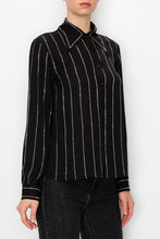 Black Button-up Blouse In A Semi-sheer Fabric