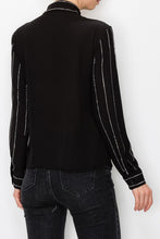 Black Button-up Blouse In A Semi-sheer Fabric