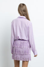 Light Purple Button-up Blouse In A Semi-sheer Fabric