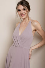 Mauve Surplice Chiffon Maxi Dress With Slit
