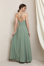 Green Surplice Chiffon Maxi Dress With Slit