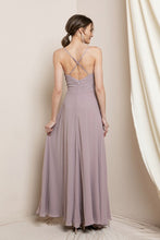 Mauve Surplice Chiffon Maxi Dress With Slit