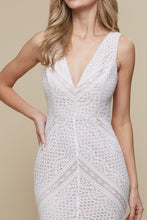 Ivory/Blush Sleeveless Mermaid Dress With Cut Out Back