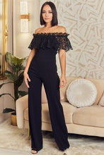 Black Crochet Off Shoulder Jumpsuit