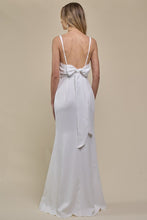 Ivory Sleeveless Slit Maxi Dress With Tie Back