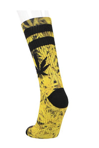 Yellow Marijuana Leaf Socks（12pairs）