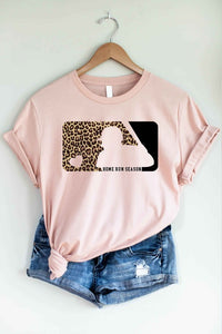 Peach Baseball Home Run Graphic T-shirt