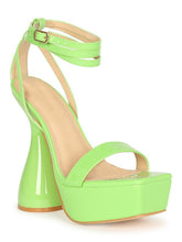 Green Womens Platform Heel Sandal