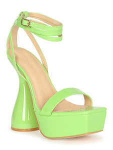 Green Womens Platform Heel Sandal