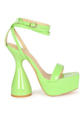 Green Womens Platform Heel Sandal