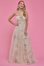 Beige Bestseller Organza Floral Gown