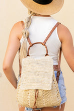 Straw Woven Straw Backpack