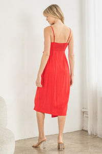 Textured Solid Wrap Dress