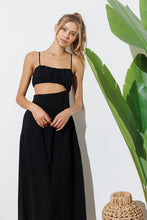 Black Strap Waist Cut-out Maxi Dress