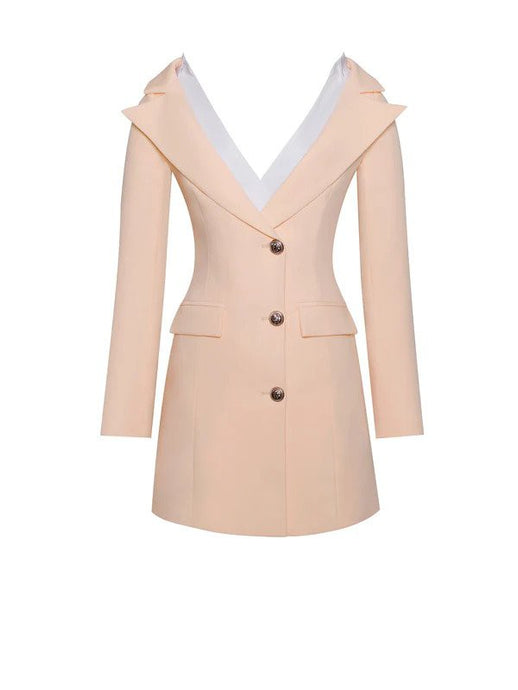 Rafa Blush Off Shoulder Crepe Blazer Dress