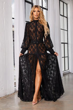 Black Button Front Lace Maxi Dress