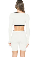 White/Black Mini Snatched Cut Out Long Sleeve Jumpsuits