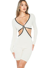 White/Black Mini Snatched Cut Out Long Sleeve Jumpsuits