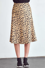 Leopard Satin Midi Skirt