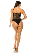 Black Rhinestone Sleeveless Bodysuit