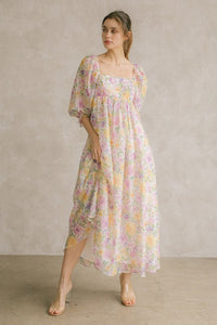 Multi Floral And Color Baby Doll Dress
