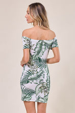 Floral Print Off Shoulder Split Hem Dress