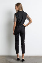 Black Rhinestone Mesh Blouse