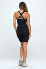 Black Sports Bra And Biker Shorts Set