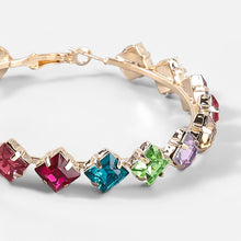 Multi Diamond Shape Rhinestone Hoop Earrings