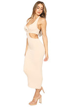 Cream Cut Out Mid Dress