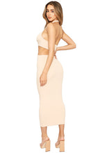 Cream Cut Out Mid Dress