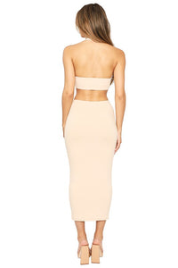 Cream Cut Out Mid Dress