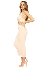 Cream Cut Out Mid Dress