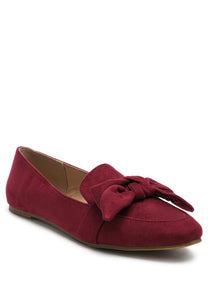 Dark Red London Rag Casual Walking Bow Loafers