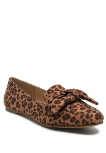 Leopard London Rag Casual Walking Bow Loafers