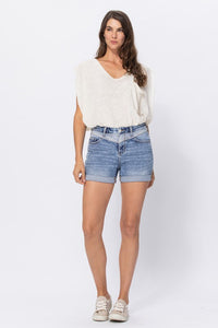 Light Blue Two Tone Denim Shorts