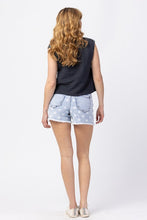 Star Print Acid Wash Shorts