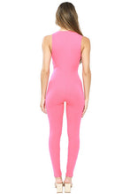 Pink Sleeveless Jumpsuits With Zipper Detail