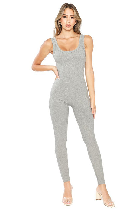 Grey Sleeveless Jumpsuits